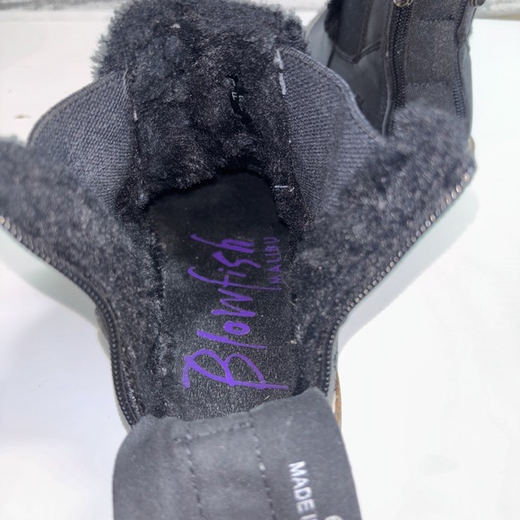 Blowfish Malibu Women's 6 Black Chillin Shearling Faux Fur Ankle Boot - Picture 11 of 12